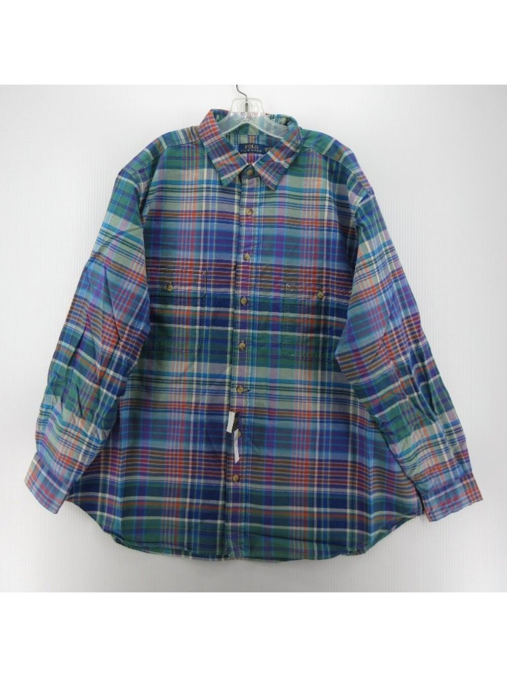 Polo Ralph Lauren Shirt 2XB Big Madras Plaid Button Down Pockets
